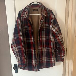 Ridgecut Men's Red and Black Plaid Shirt Jacket